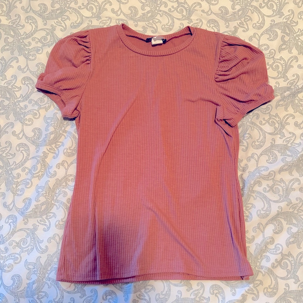 Dusty Pink Puff Sleeve Top